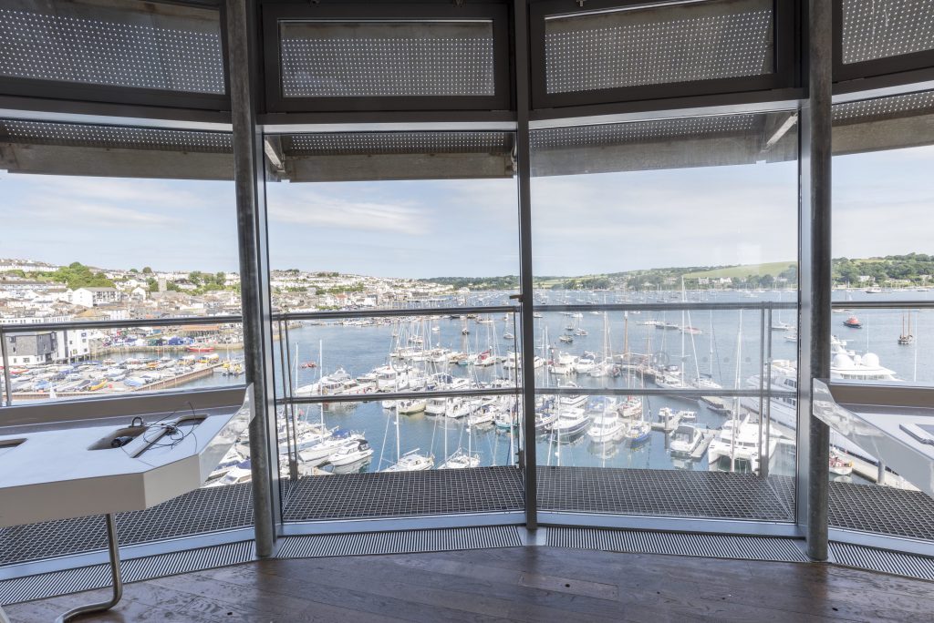 View from The Lookout Tower at the National Maritime Museum Cornwall in Falmouth