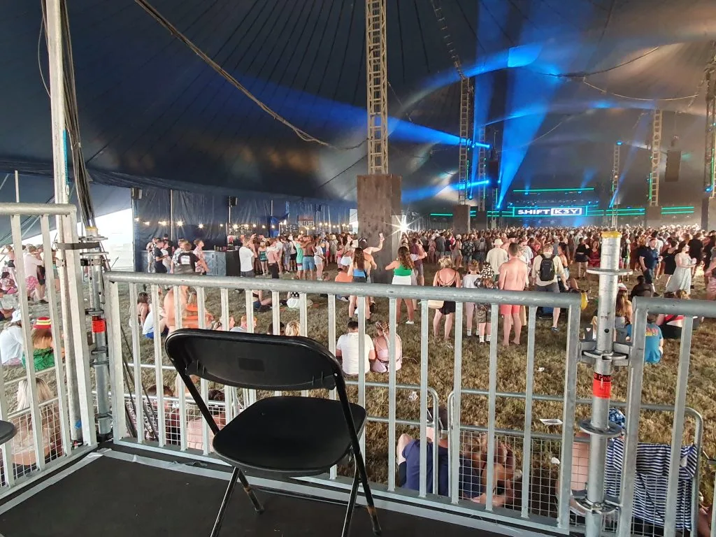 View from the Unleashed viewing platform looking over crowd