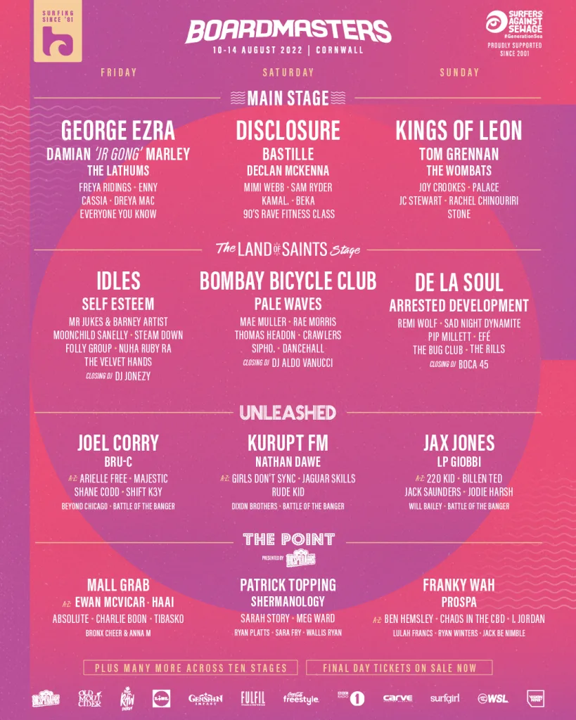 Boardmasters lineup poster 