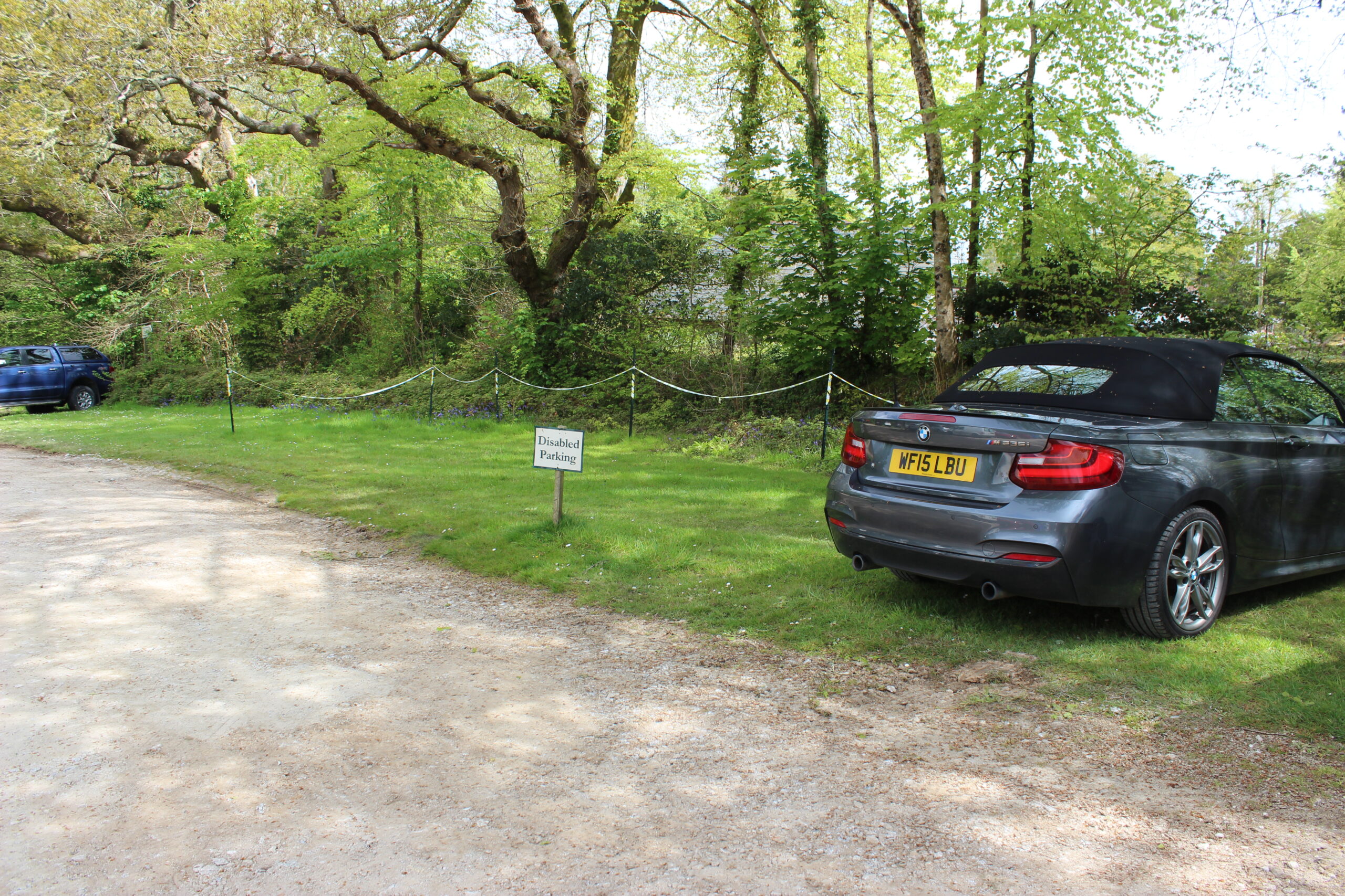 Accessible parking spaces at Enys Gardens