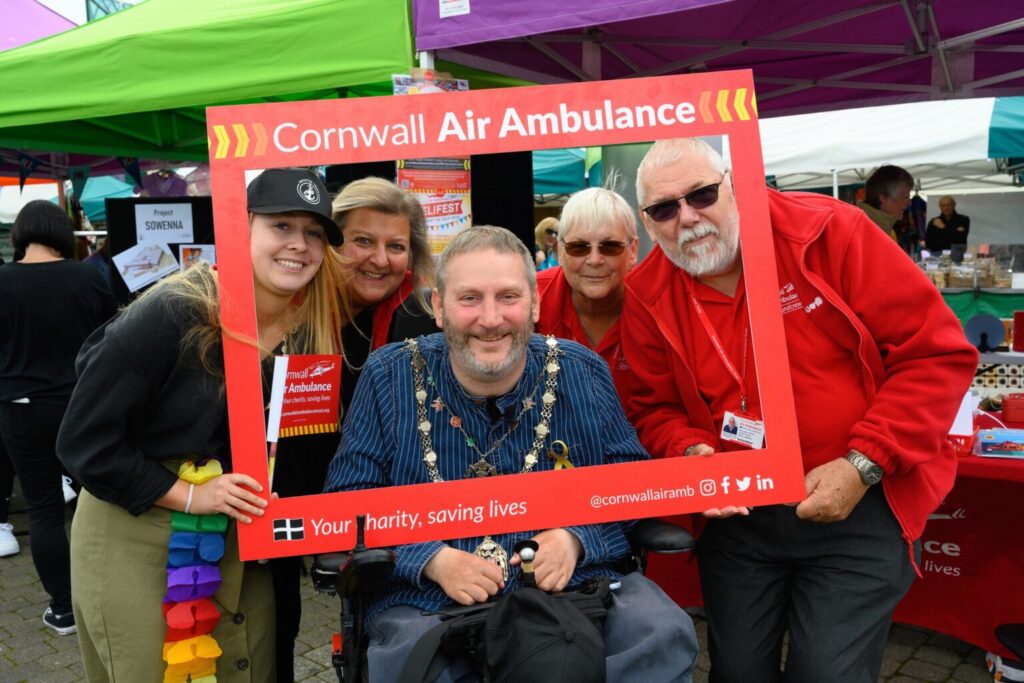 Steven Webb and Cornwall Air Ambulance team