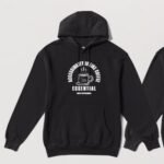 Black hoodie with the words Roll Model in large letters and a golden wheelchair above. The design is on the front of the hoodie.