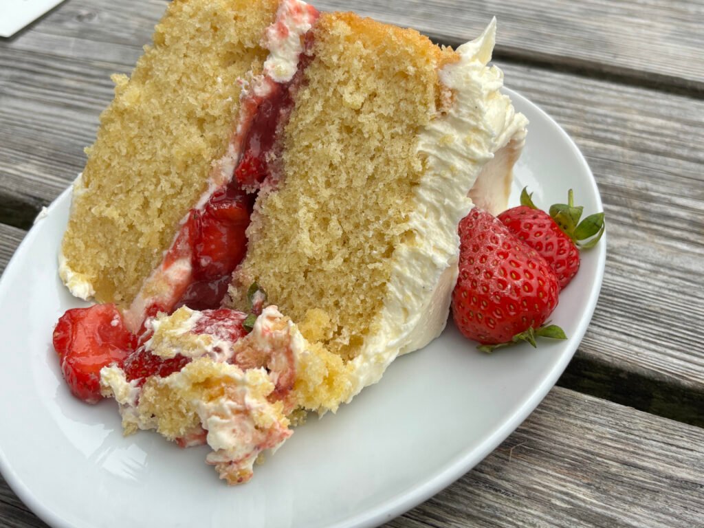 Huge cake at Carne Vean Cafe on St Mary's Isles of Scilly