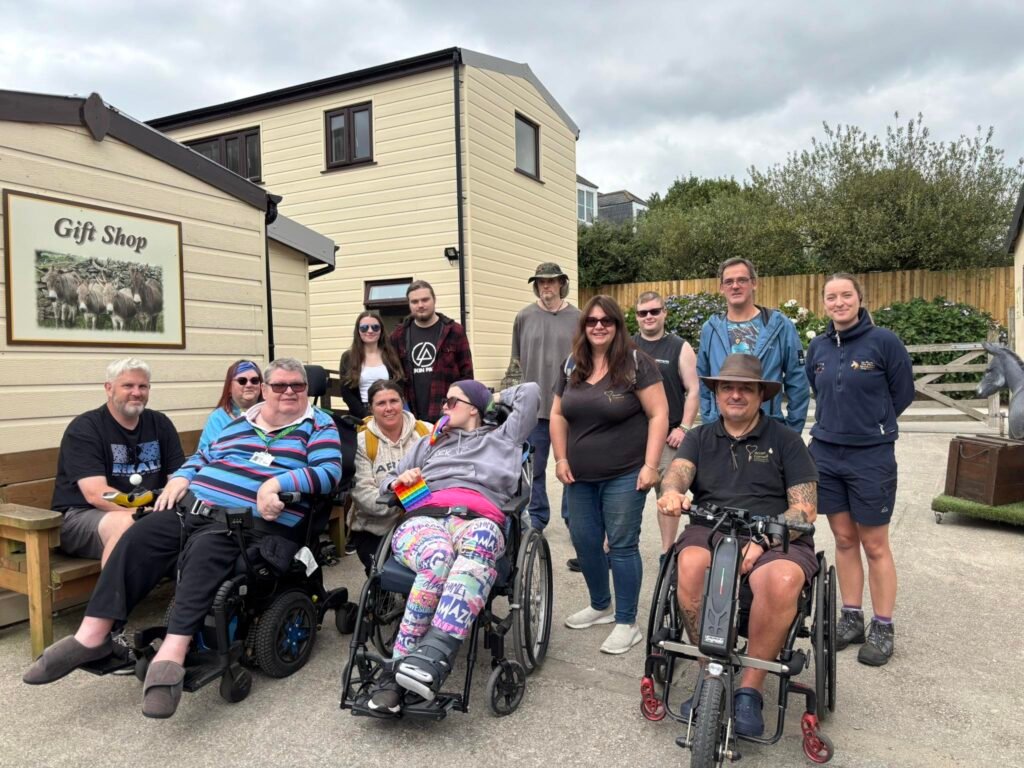 Access Cornwall volunteers arrive at Flicka Donkey Sanctuary near Penryn